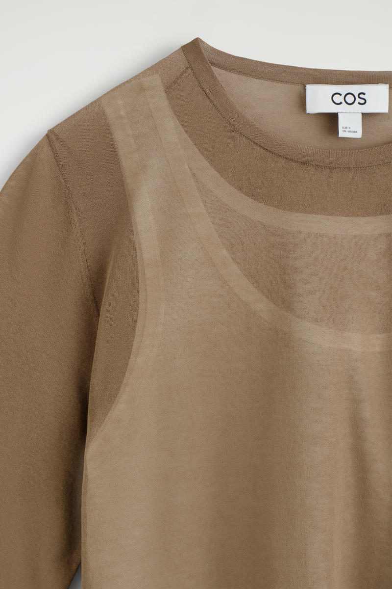 COS レイヤードニットロングスリーブトップ
