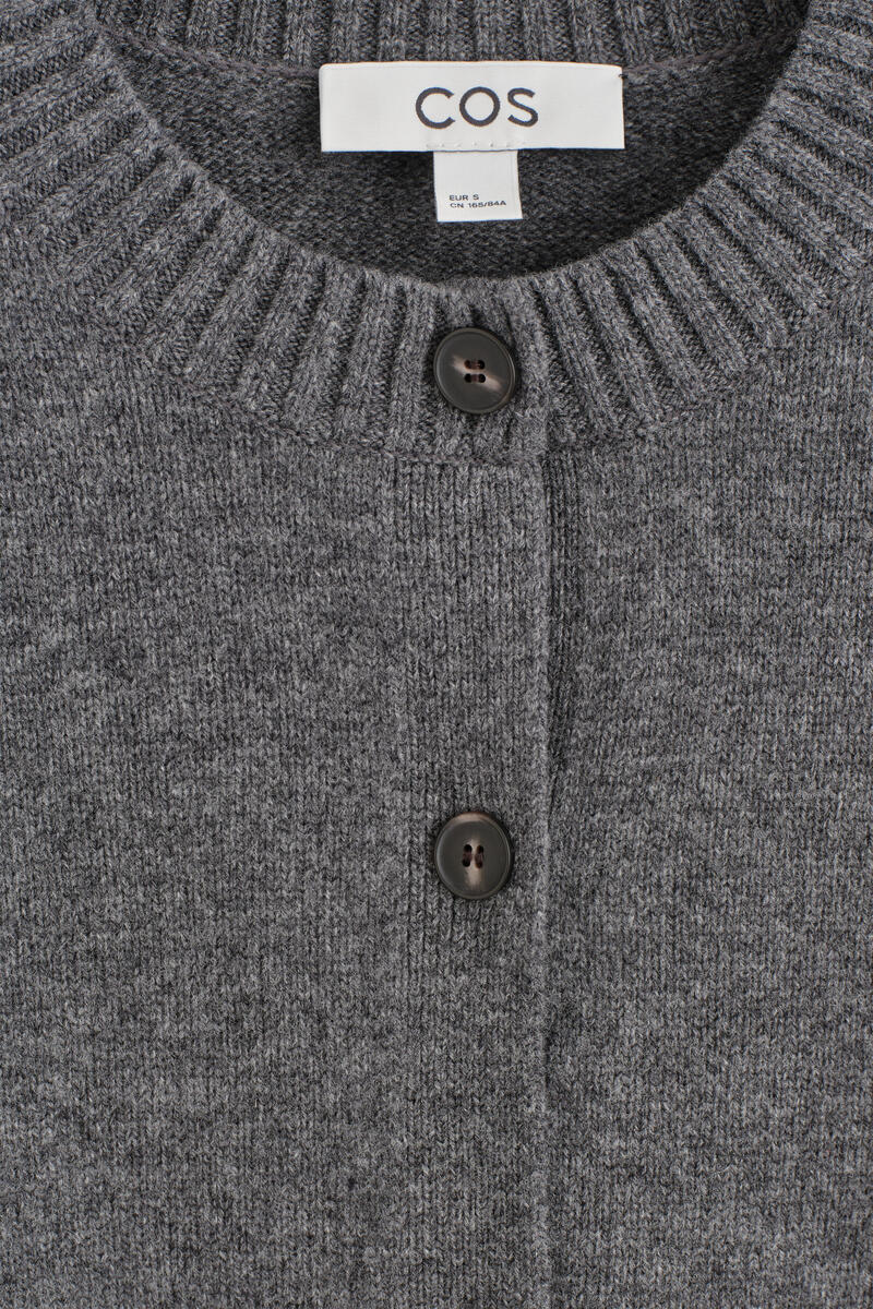MERINO WOOL CARDIGAN メリノウールカーディガン グレーメランジ｜COS