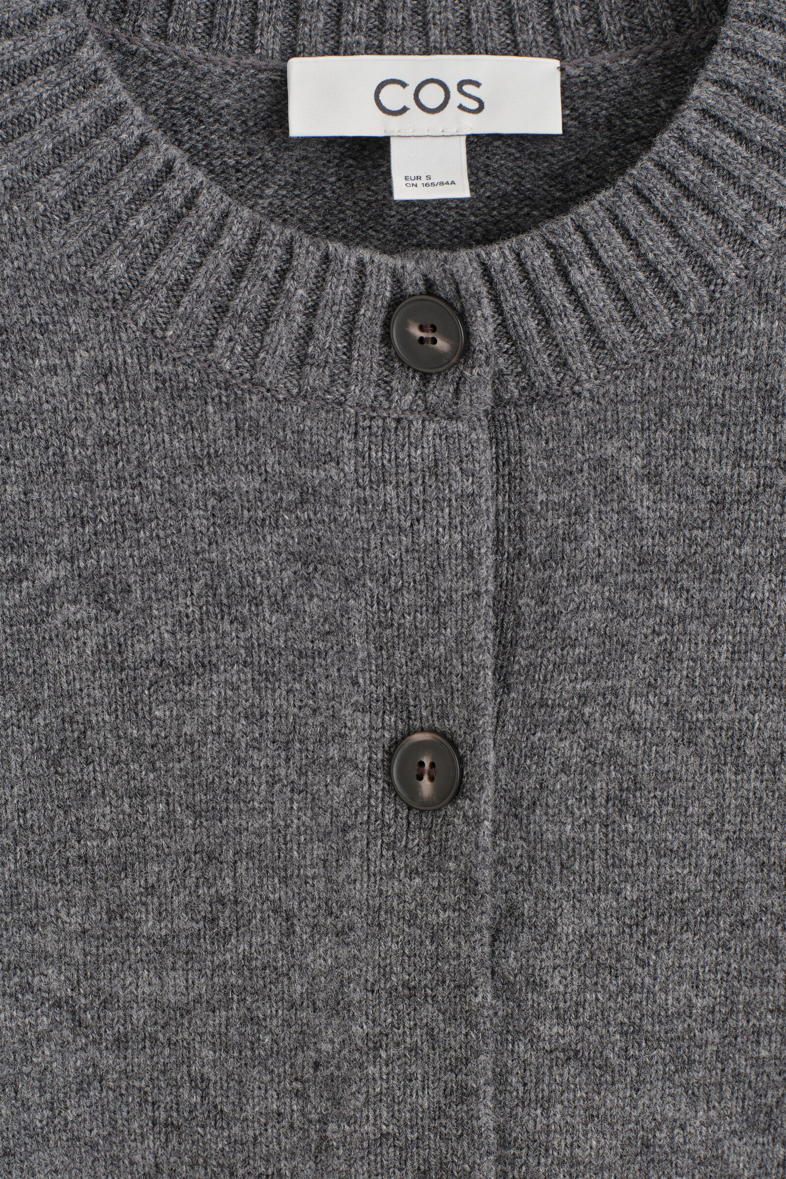 COS ケーブルニットカーディガン グレー CABLE-KNIT MERINO WOOL