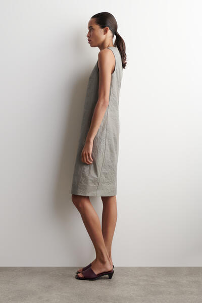 COS テクスチャードレザー シフトドレス