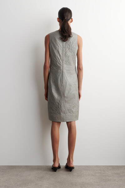 COS テクスチャードレザー シフトドレス
