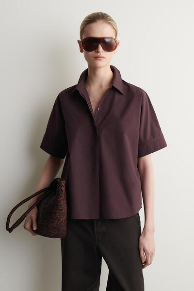 COS オーバーサイズ 半袖コットンシャツ