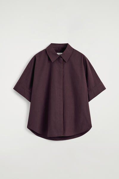COS オーバーサイズ 半袖コットンシャツ