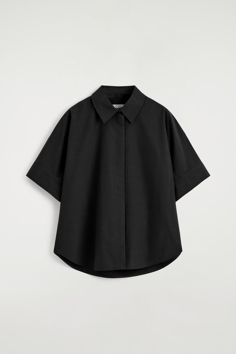 COS オーバーサイズ 半袖コットンシャツ