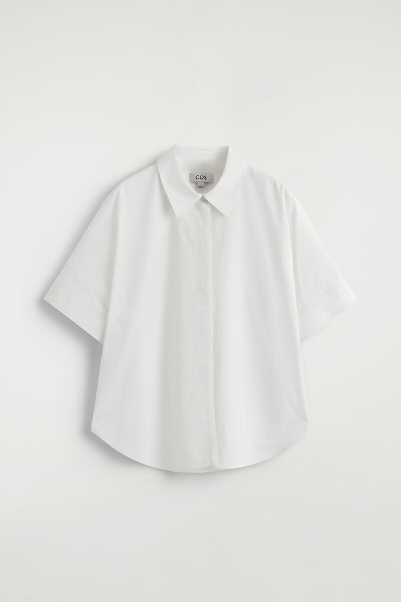 COS オーバーサイズ 半袖コットンシャツ