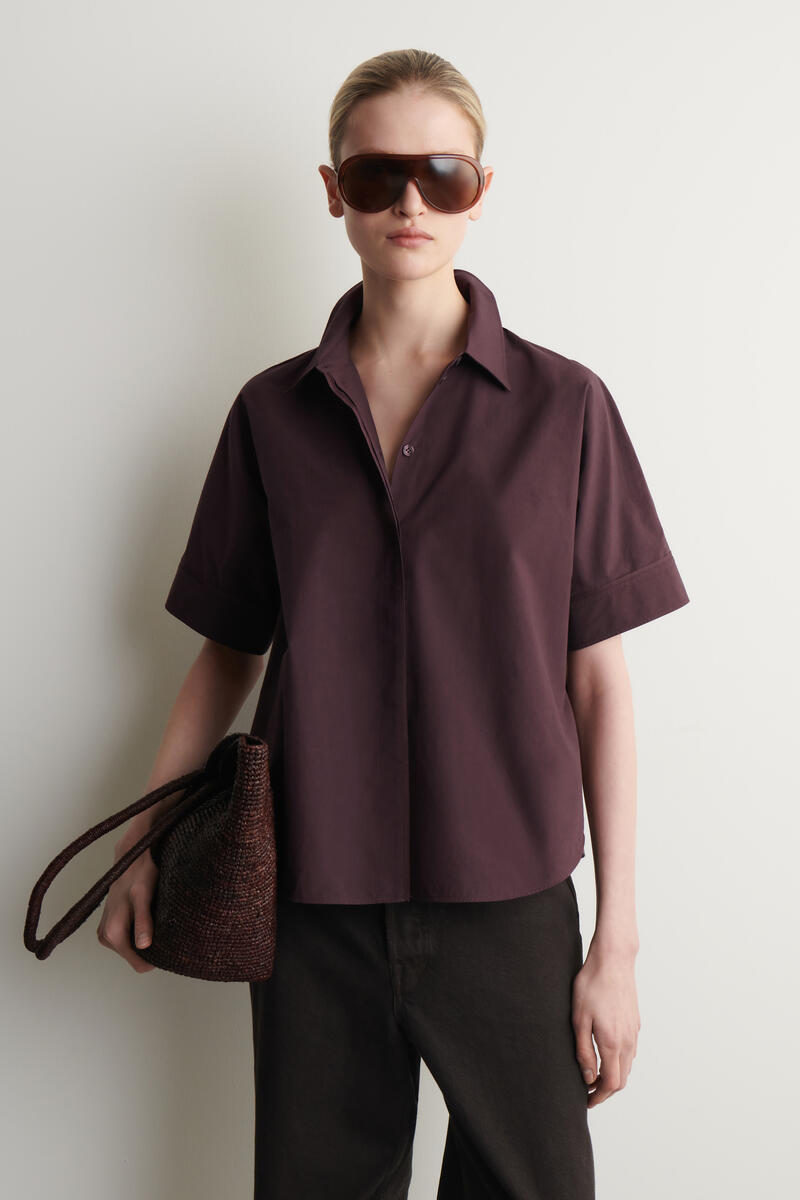 COS オーバーサイズ 半袖コットンシャツ