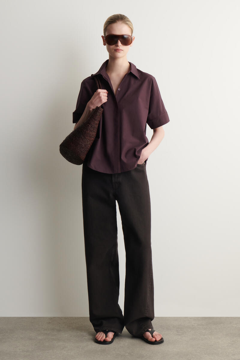 COS オーバーサイズ 半袖コットンシャツ