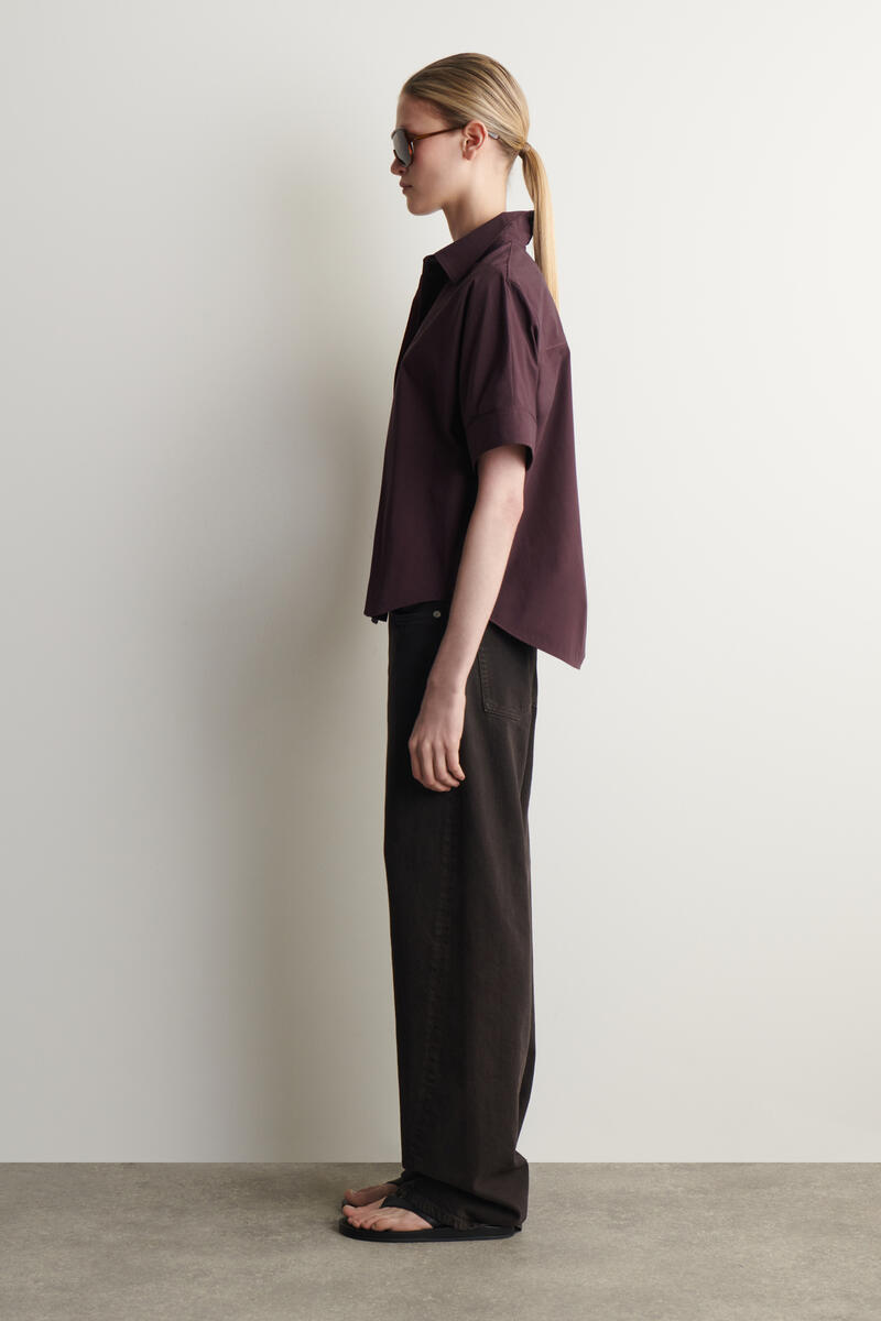 COS オーバーサイズ 半袖コットンシャツ