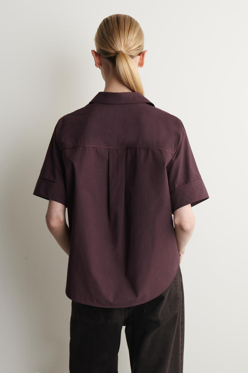 COS オーバーサイズ 半袖コットンシャツ