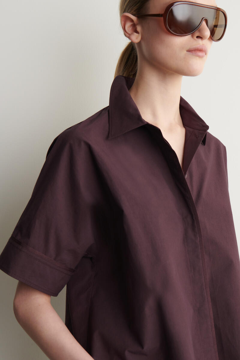 COS オーバーサイズ 半袖コットンシャツ