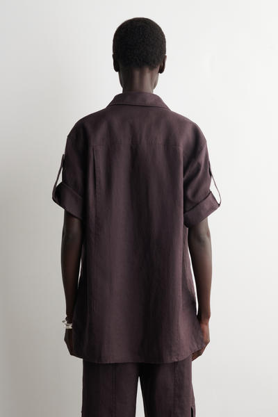 COS 半袖リネンシャツ