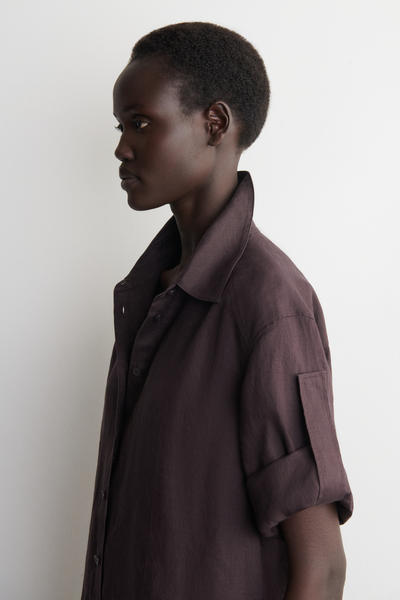 COS 半袖リネンシャツ