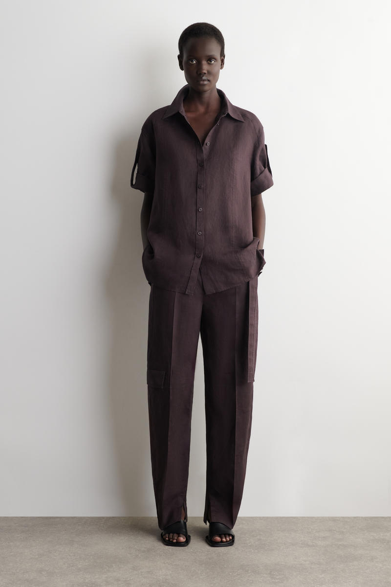 COS 半袖リネンシャツ