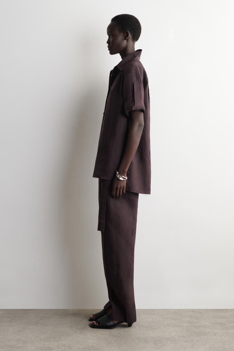 COS 半袖リネンシャツ