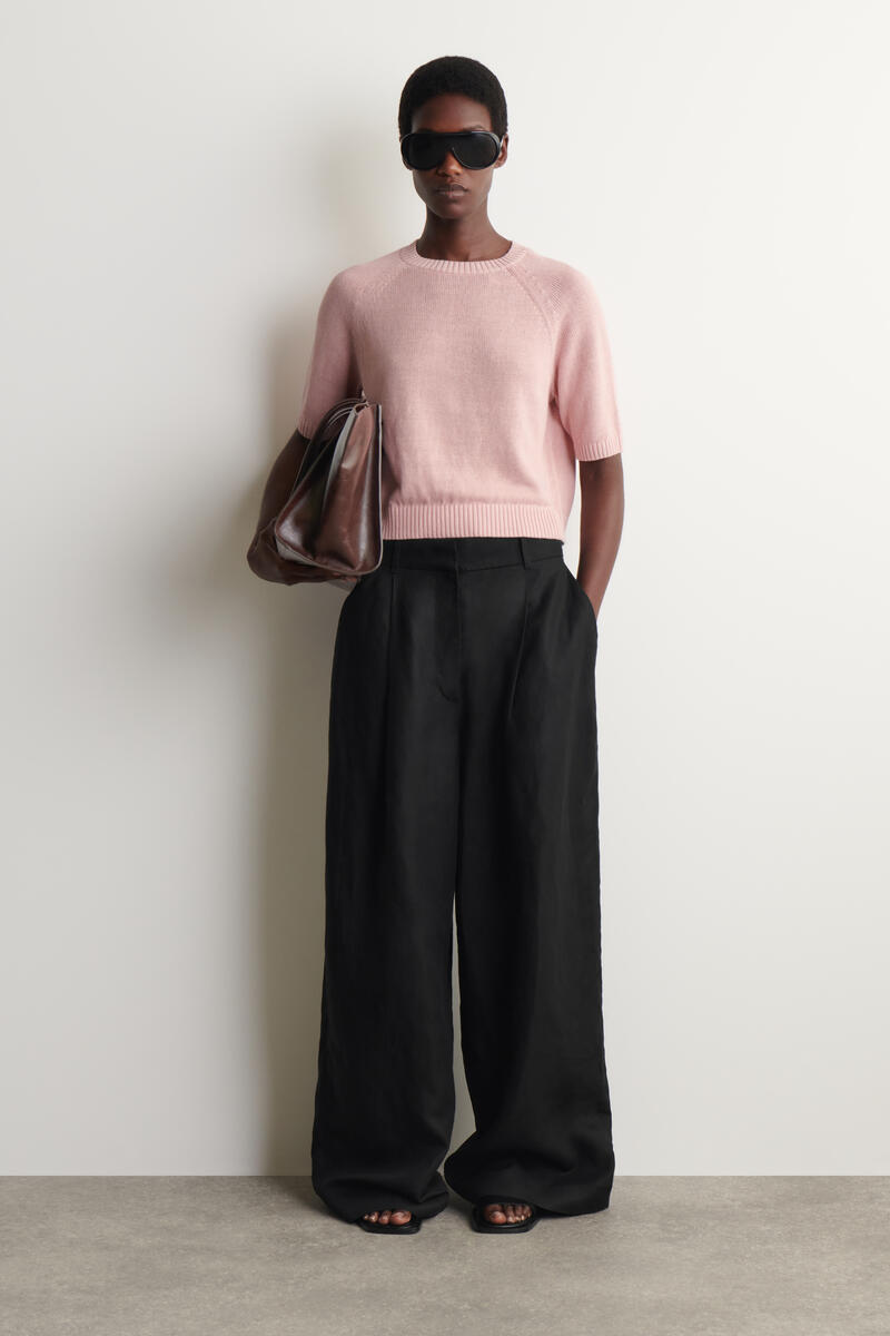 SHRUNKEN KNITTED LINEN T-SHIRT シュリンクニットリネンTシャツ