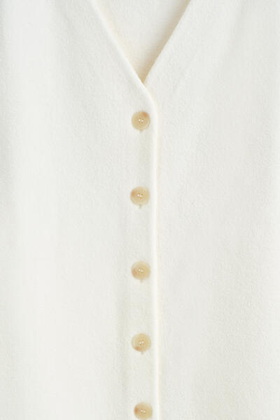 COS ボタン付きミラノリブニット ミニドレス