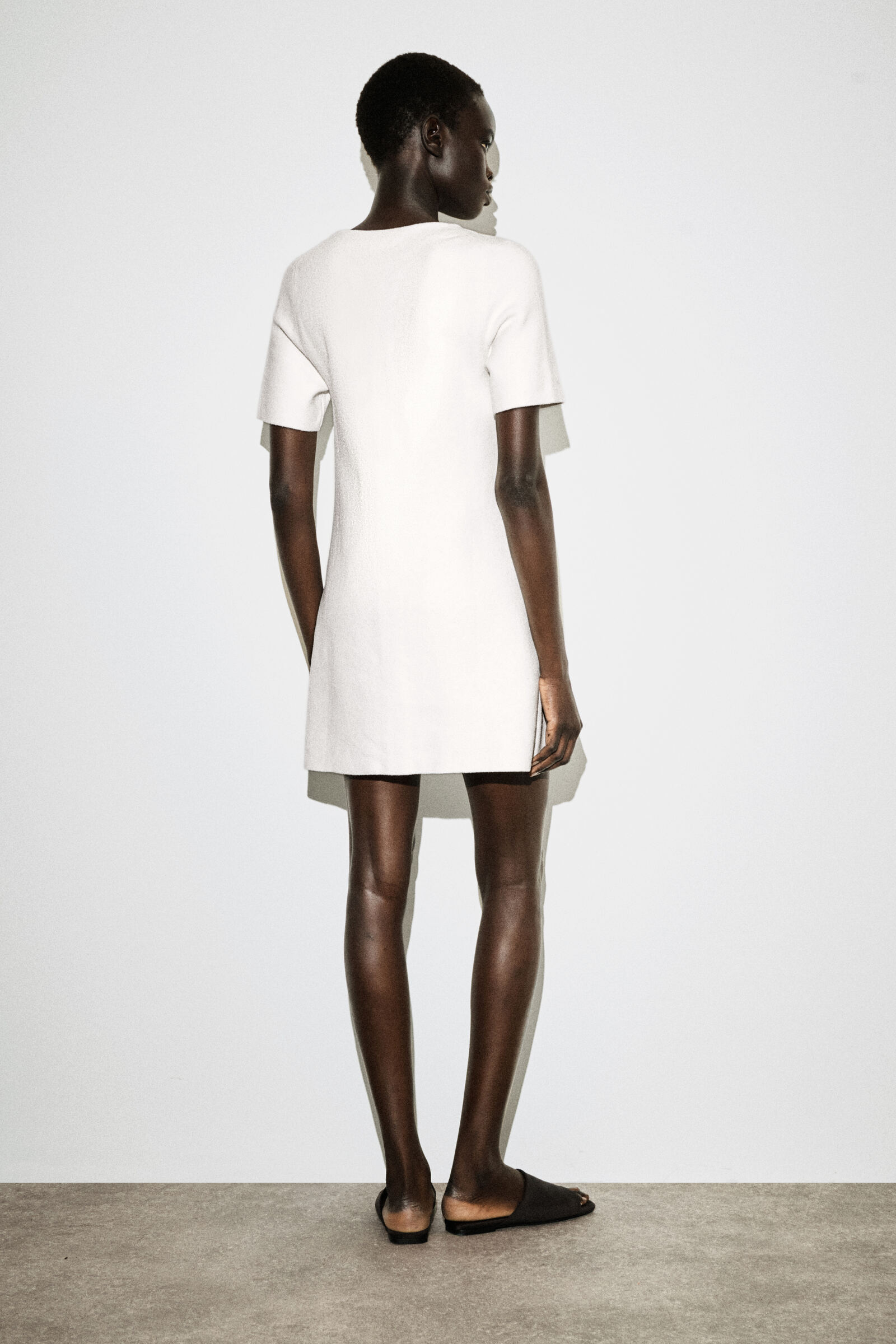 BUTTONED MILANO-KNIT MINI DRESS ボタン付きミラノリブニット ミニ