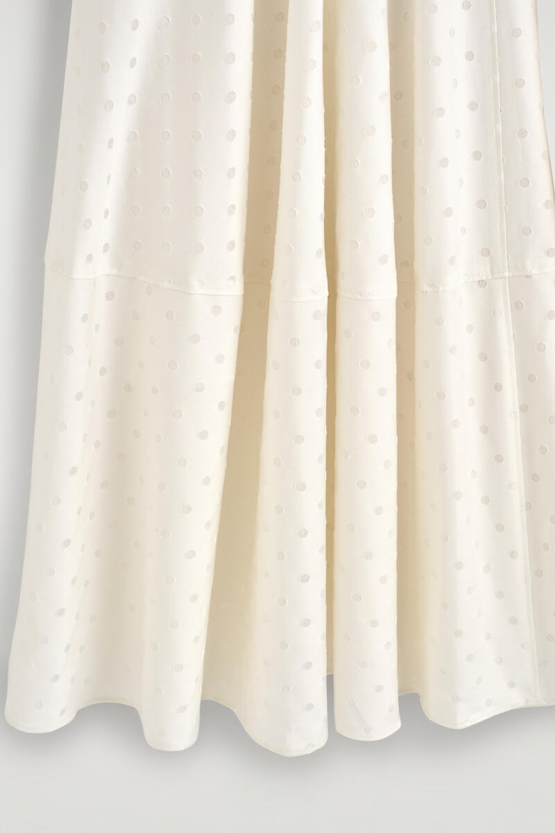POLKA-DOT JACQUARD COTTON MIDI SKIRT ポルカドットジャカード