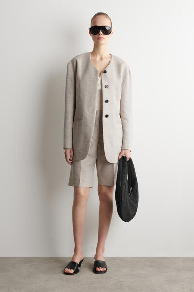 COS カーブショルダーバッグ - ストロー