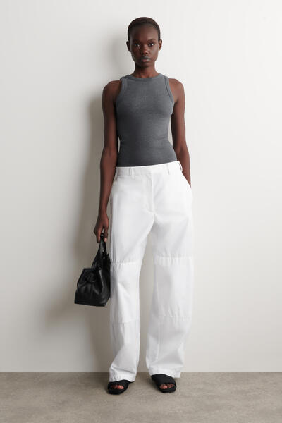 COS リブ編みコットンタンクトップ