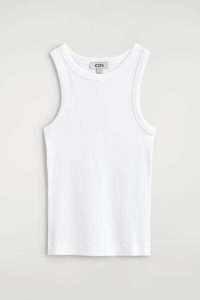 COS リブ編みコットンタンクトップ