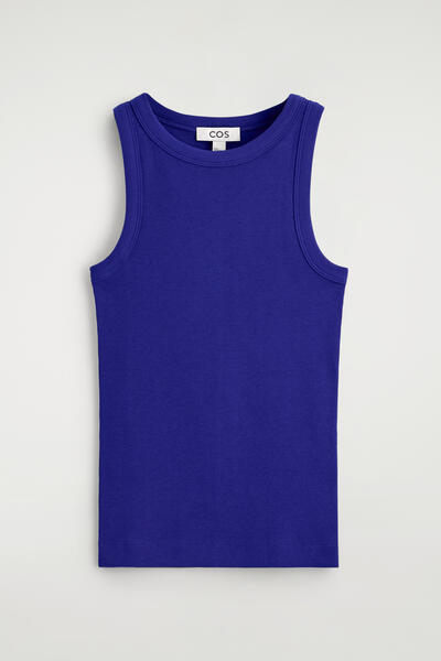 COS リブ編みコットンタンクトップ