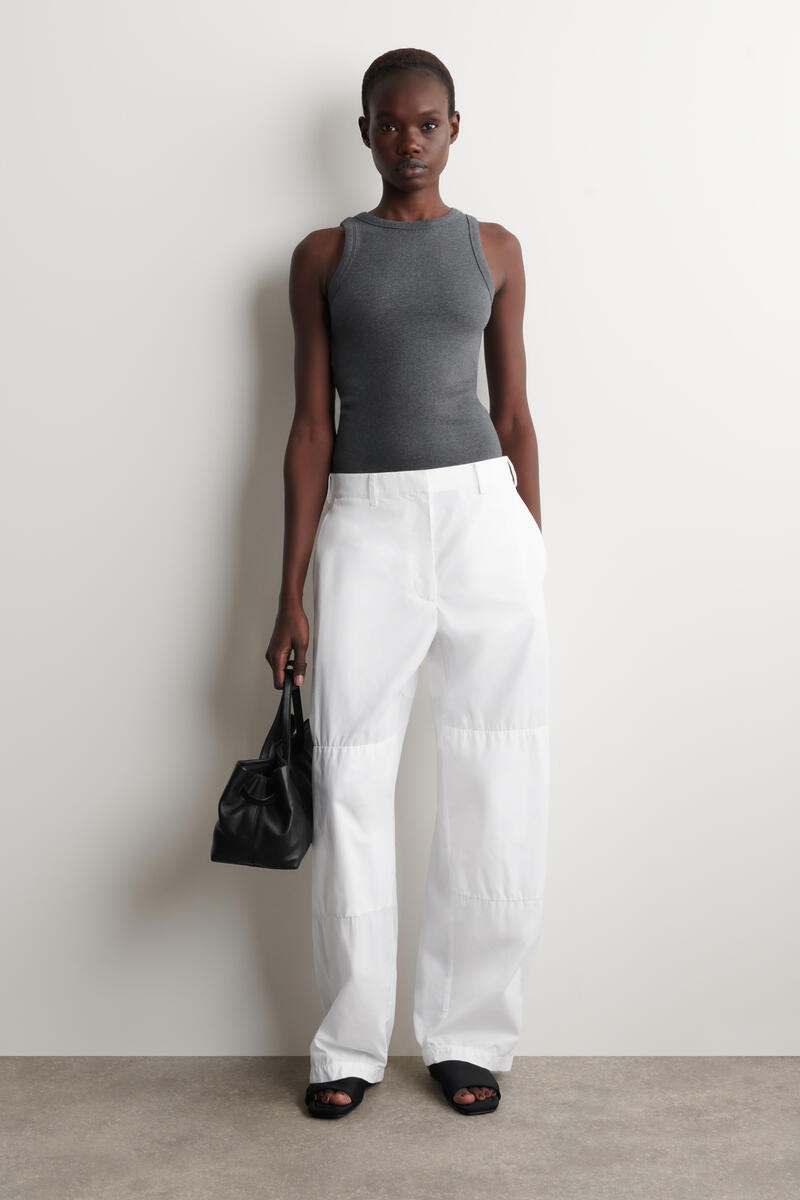 COS リブ編みコットンタンクトップ