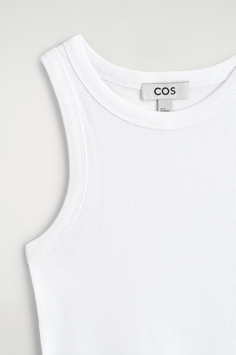 COS リブ編みコットンタンクトップ