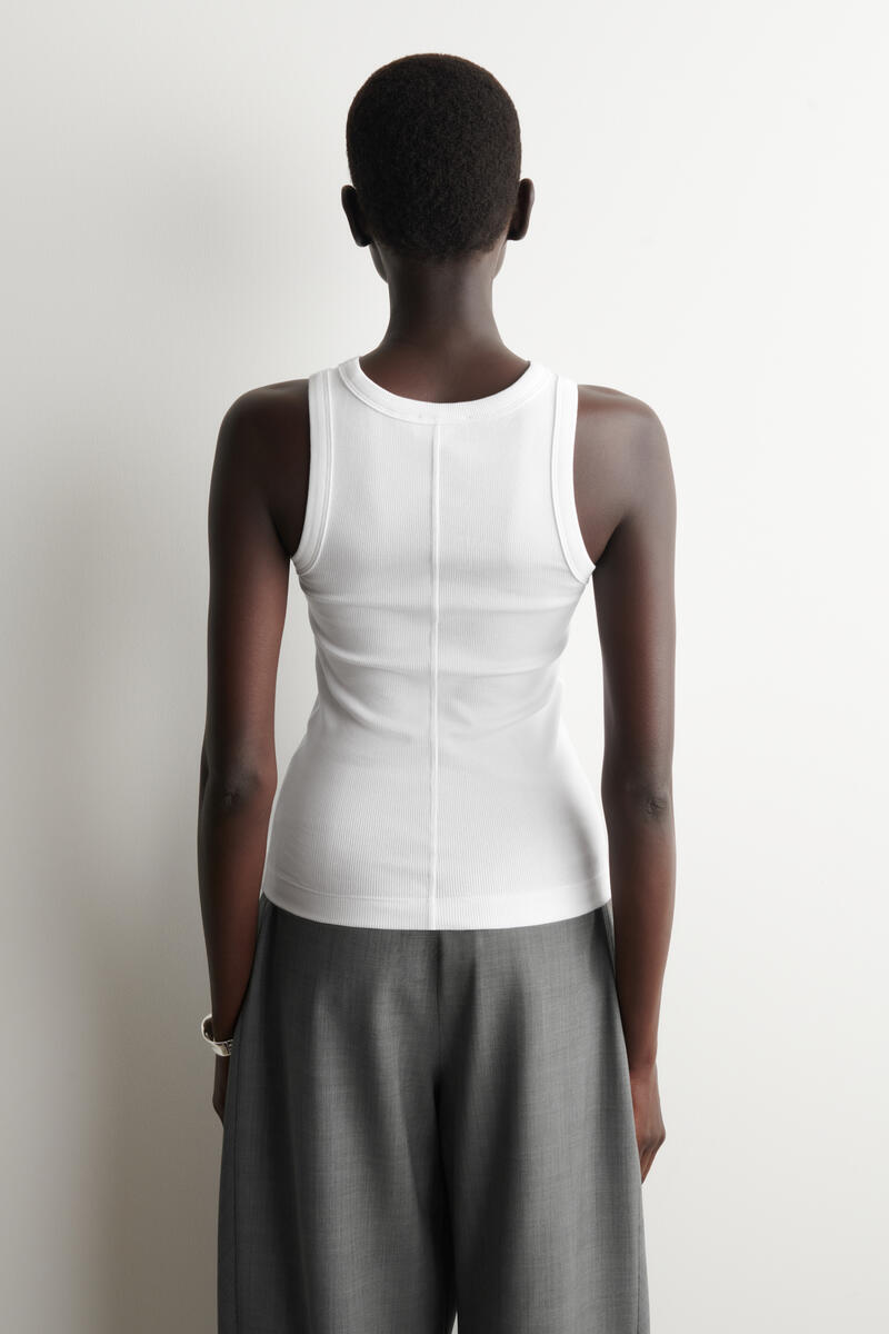 COS リブ編みコットンタンクトップ