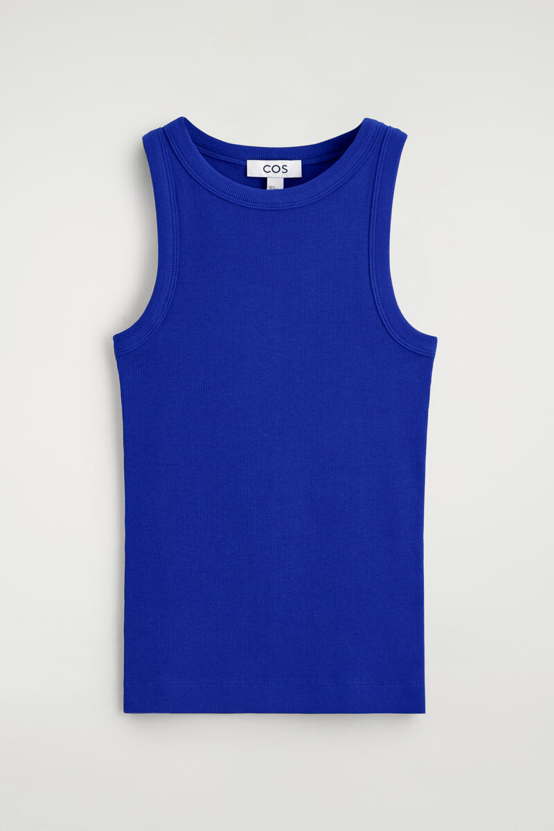 COS リブ編みコットンタンクトップ