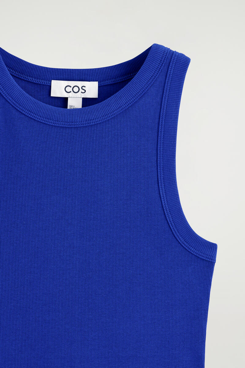 COS リブ編みコットンタンクトップ