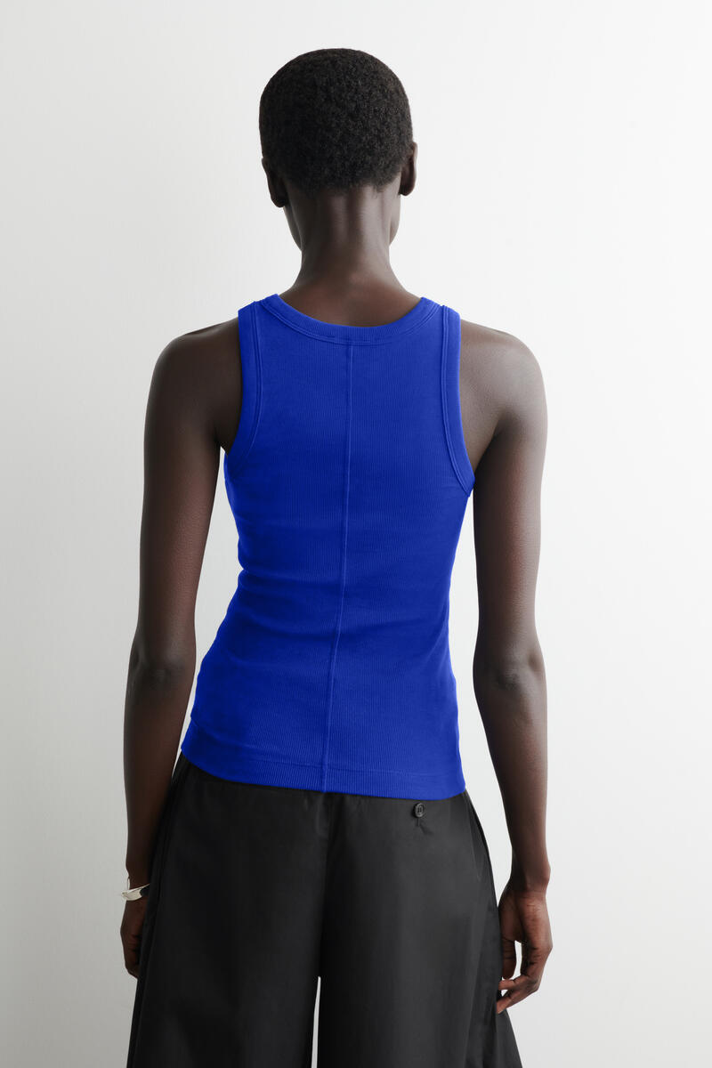 COS リブ編みコットンタンクトップ