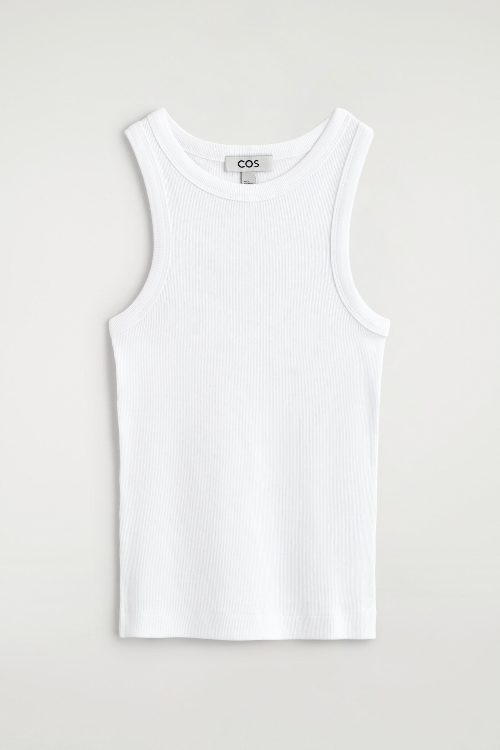 RIBBED COTTON TANK TOP リブ編みコットンタンクトップ ホワイト｜COS
