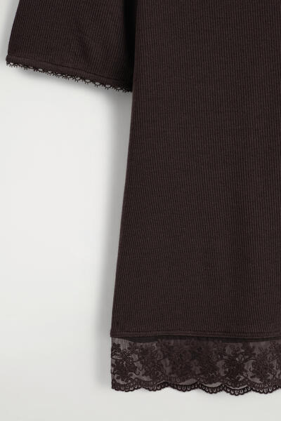 COS レーストリムリブVネックTシャツ