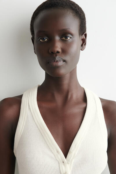 COS リブニット ヘンリータンクトップ