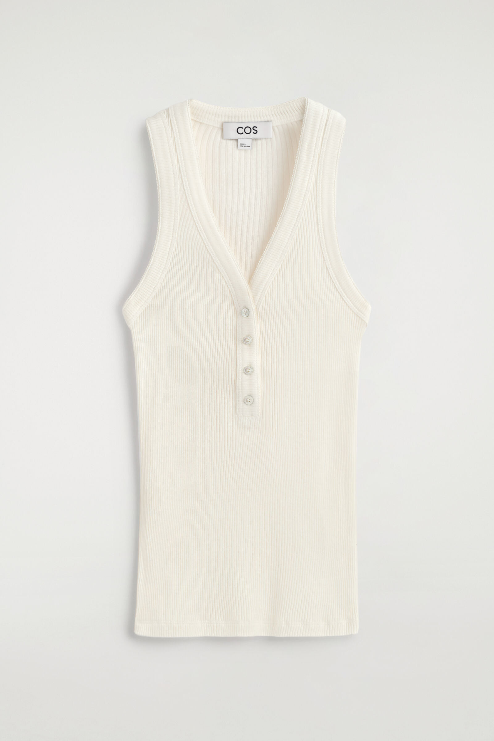 RIBBED-KNIT HENLEY TANK TOP リブニット ヘンリータンクトップ オフ