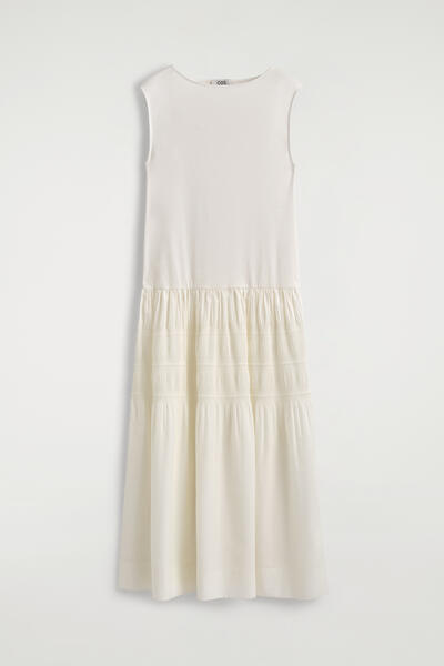 COS ティアードギャザーミディワンピース