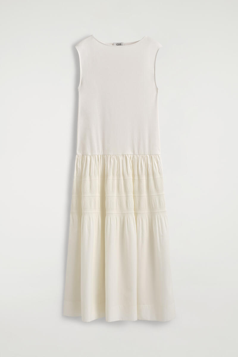 COS ティアードギャザーミディワンピース