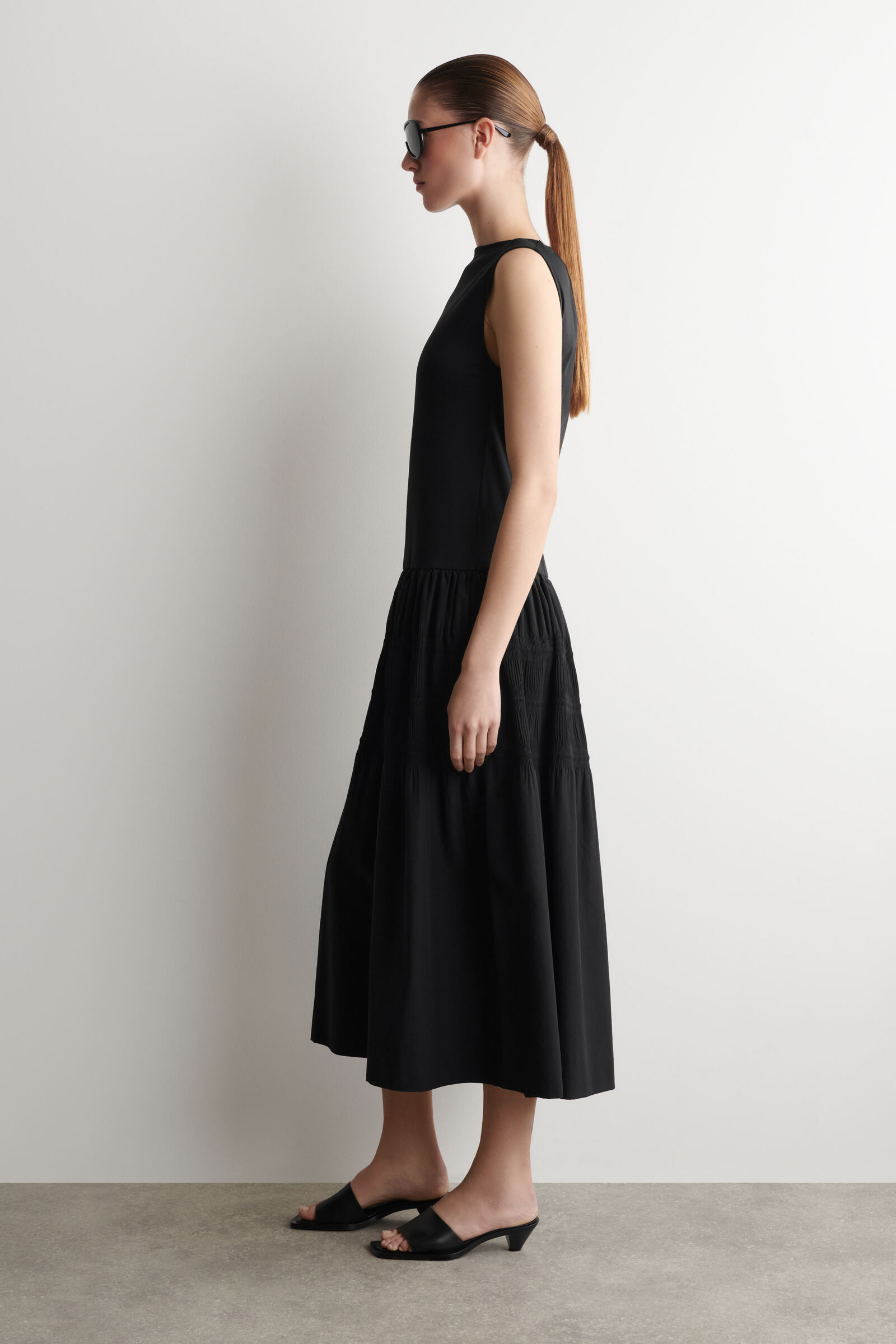 TIERED GATHERED MIDI DRESS ティアードギャザーミディワンピース 