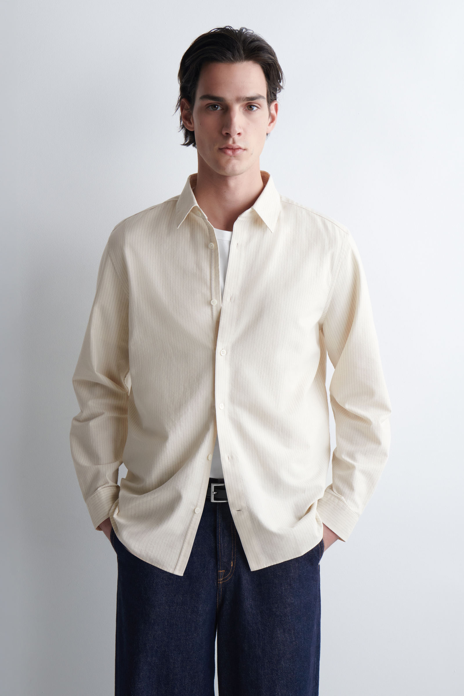 STRIPED OXFORD SHIRT ストライプオックスフォードシャツ ホワイト