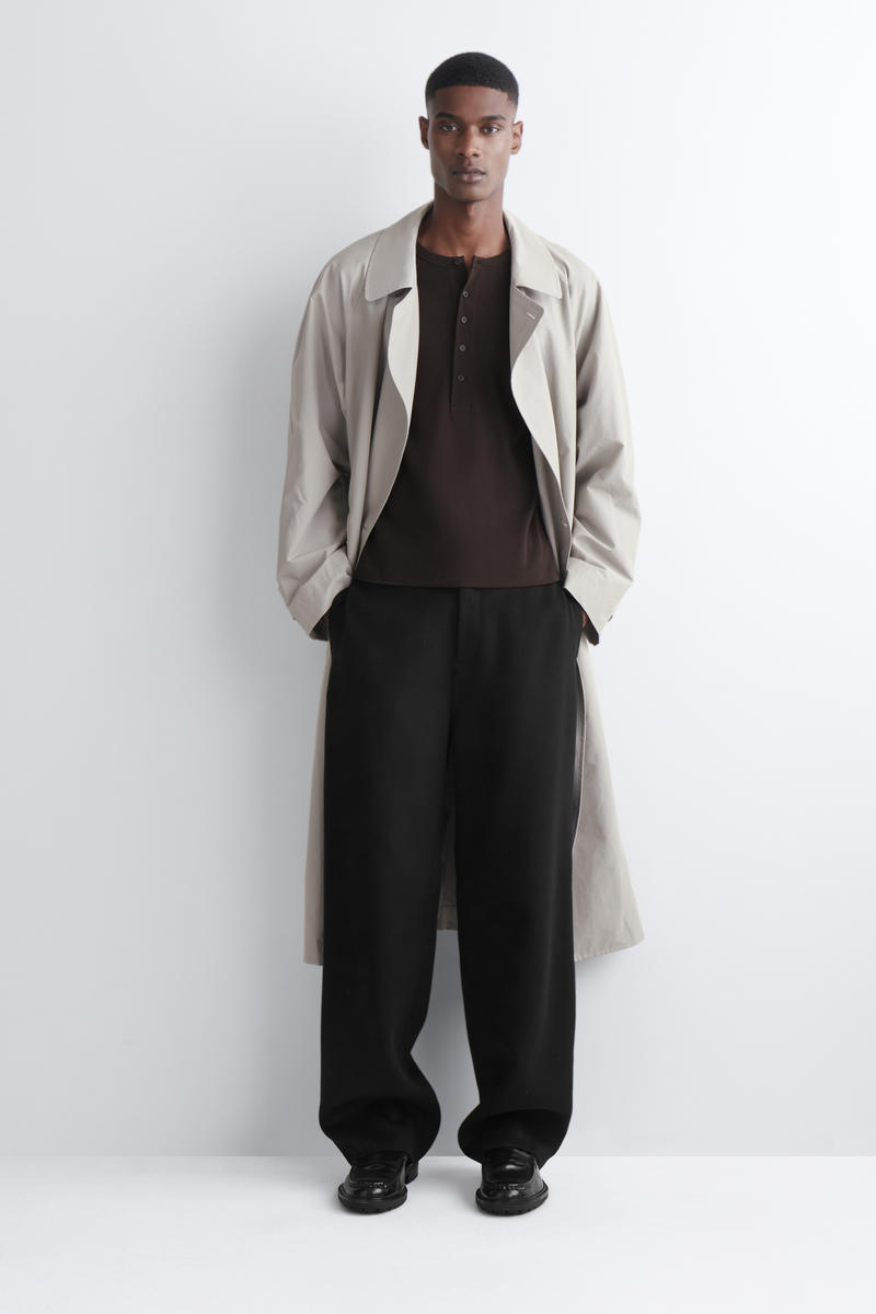 COS リブ編み コットン長袖ヘンリーTシャツ