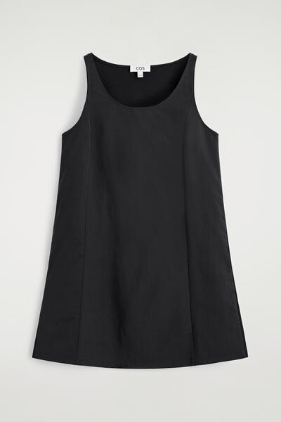 COS ジャージーパネル入り ナイロンミニドレス