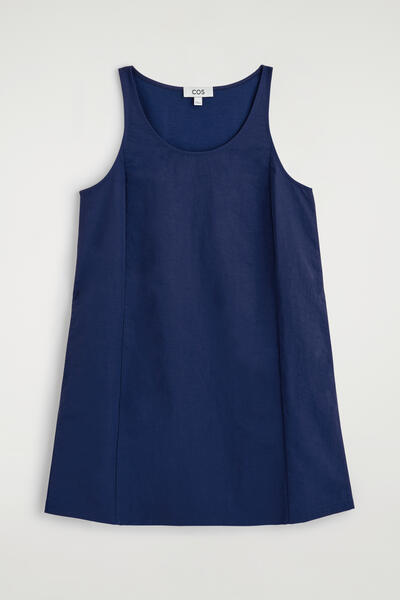 COS ジャージーパネル入り ナイロンミニワンピース