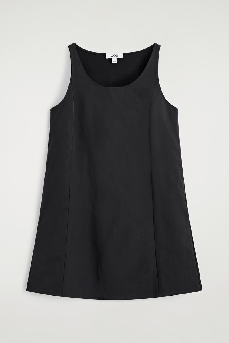 COS ジャージーパネル入り ナイロンミニドレス