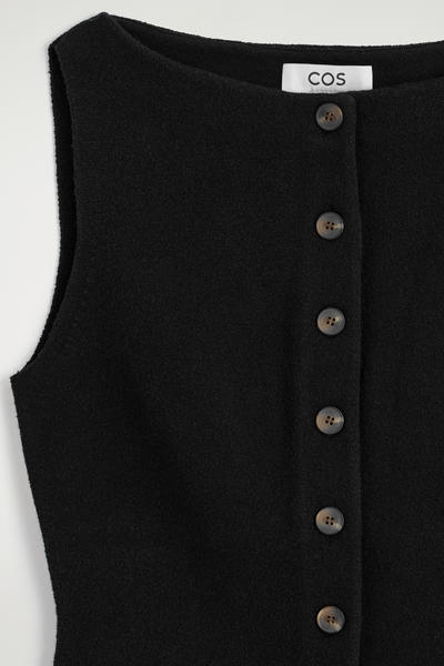 COS コットンブレンド クレープ ウエストコート