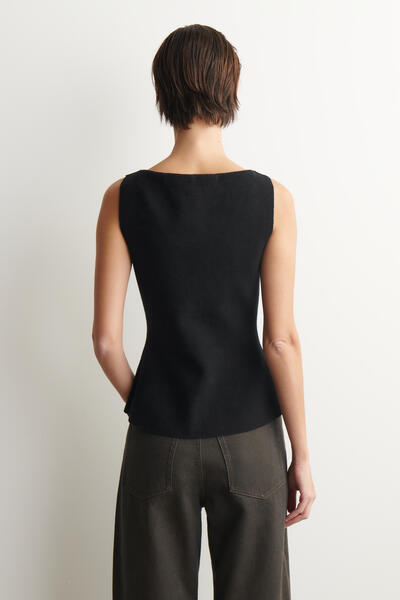 COS コットンブレンド クレープ ウエストコート