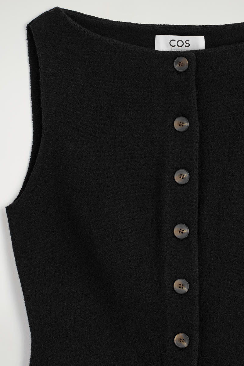 COS コットンブレンド クレープ ウエストコート