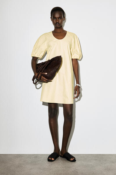 COS パフスリーブ  コットンミニワンピース