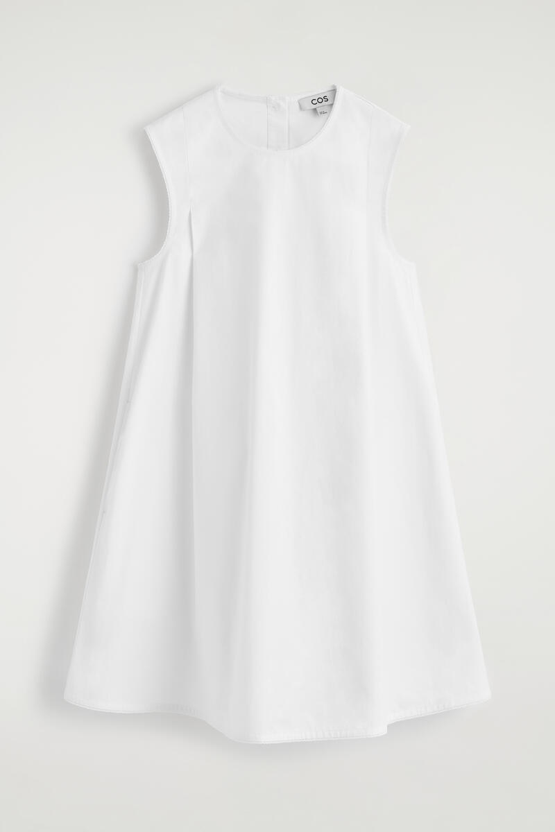COS ピコットトリムプリーツミニドレス