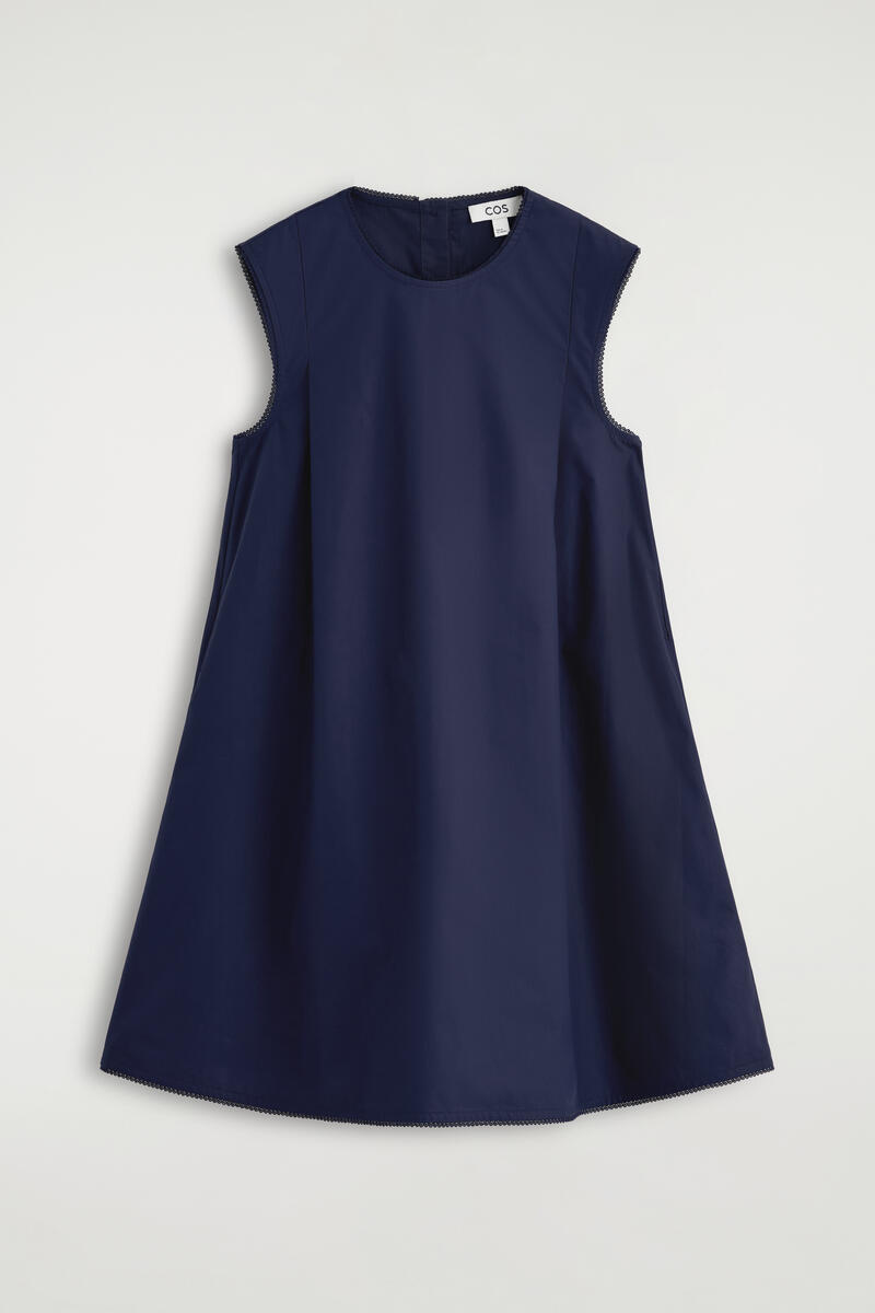 COS ピコットトリムプリーツミニドレス